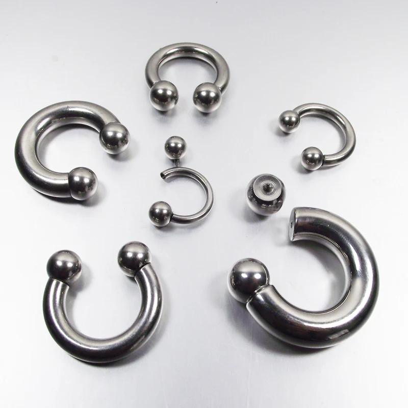 G23titan серебряные подковообразные кольца для пирсинга тела 18 калибра круговые штанги нос Перегородка Ухо Спираль пирсинг ювелирные изделия