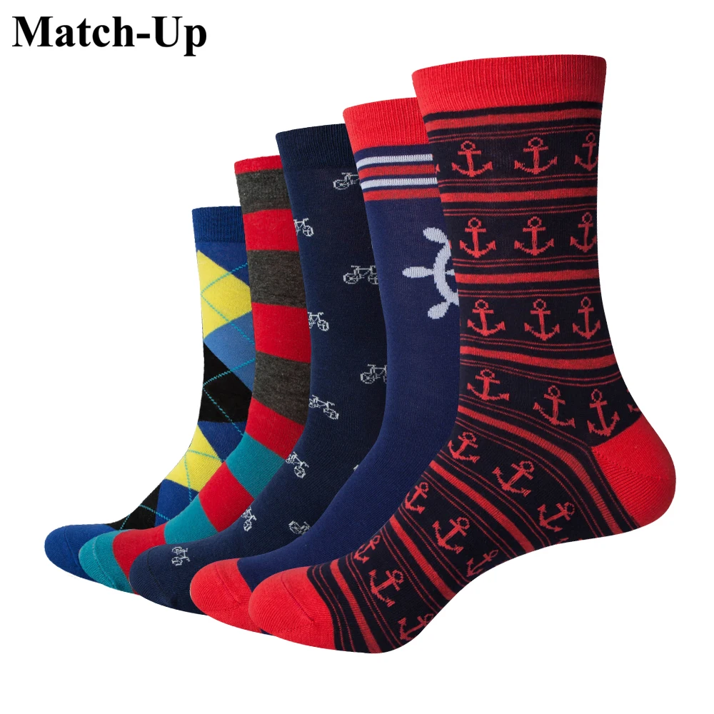 Парные мужские носки для езды на велосипеде и якоре (5 парт/лот)|crew socks|socks sock5 pairs |