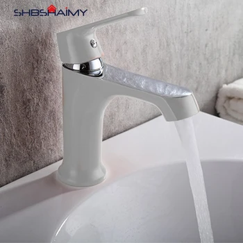 

Multi-color Bath Basin Faucet Cold and Hot Water Taps White Orange Green Bathroom Colorful Single Handle Single Hole Sink Tap