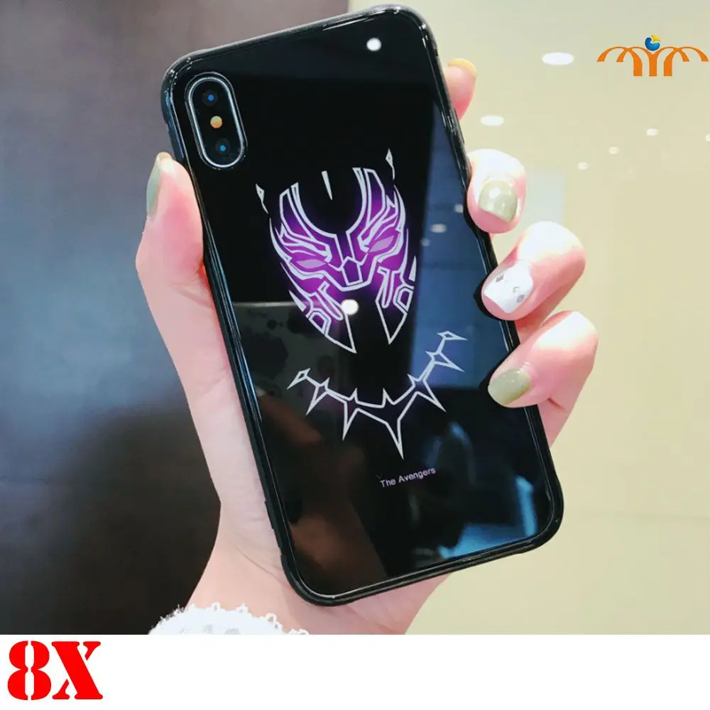 Marvel Black Panther Noctilucent Phone Case for IPhone 6Plus 7Plus 8Plus Back Cover Soft Cell Phone Case Mobile Phone Cases New Marvel Black Panther Noctilucent Phone Case for IPhone 6Plus 7Plus 8Plus Back Cover Soft Cell Phone Case Mobile Phone Cases New
