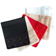 2 Ряд 4 крюк бюстгальтер Extender Эластичный ремешок Пряжка расширение 5 цветов Новые Для женщин Intimates бюстгальтер застежка расширители Замена ремня