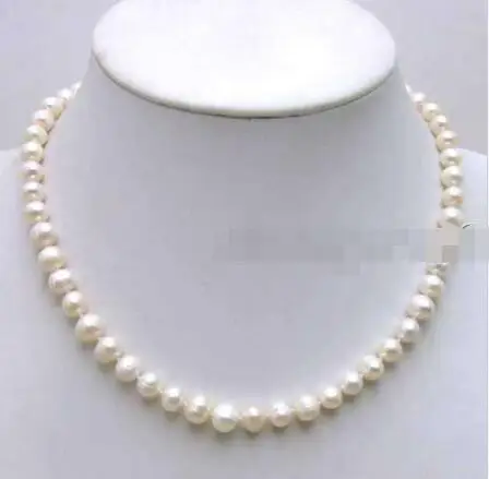 

Free Shipping >> SALE Small 6-7MM White Natural Freshwater PEARL 17" NECKLACE -nec5613