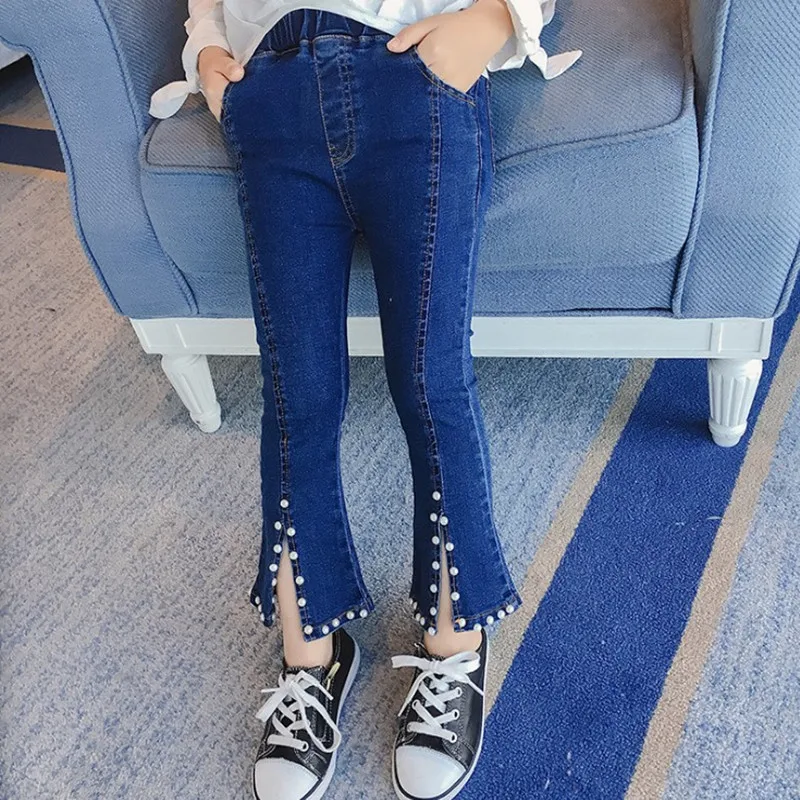 Girls pants Fashion Kids Trousers Girls Jeans Children Girl's beaded