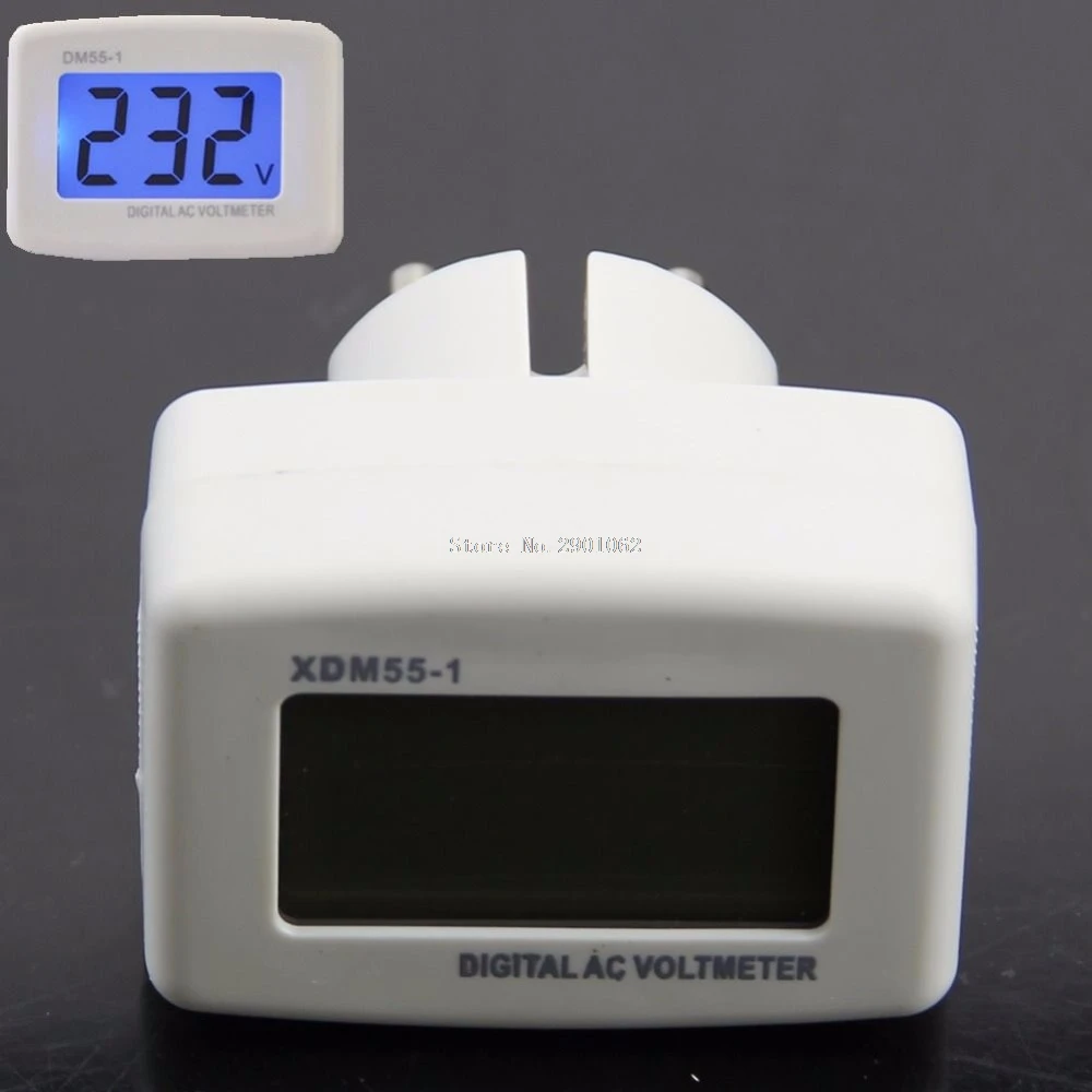 DM55 1 AC 85 260V LCD Digital Voltmeter Electric Pen Meters Blue Lights