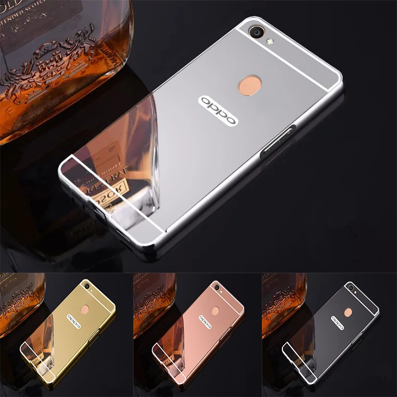 

Fashion Luxury Rose Gold Mirror Cases For OPPO A73 Alumimum Metal Frame shell Back Cover for Oppo A73