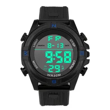 Модные повседневные силиконовые электронные Роскошные Мужские Аналоговые Цифровые военный армейский Спорт светодиодный водонепроницаемые наручные часы Relogio