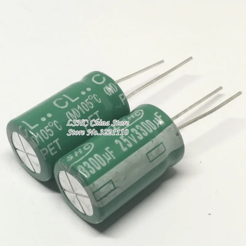 10pcs 3300UF 25V 16x25mm Aluminum Electrolytic Capacitor 25V 3300UF 16*25mm CL series 105