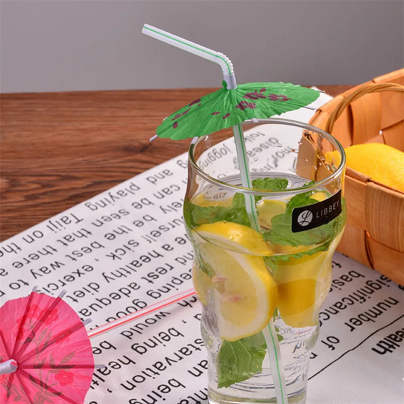 3D бумажный зонтик коктейльные трубочки для питья бар аксессуары бумажные соломинки столовая посуда сервоприводы для свадебной вечеринки 6ZSH912