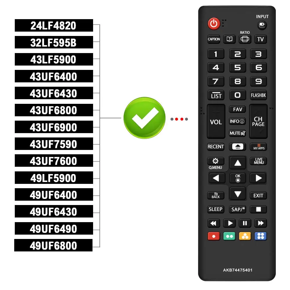 AKB74475401 пульт дистанционного управления для LG Smart LED tv HD tv 32LF595B-UB 40LF6300 43UF7700-UB 433 МГц пульт дистанционного управления