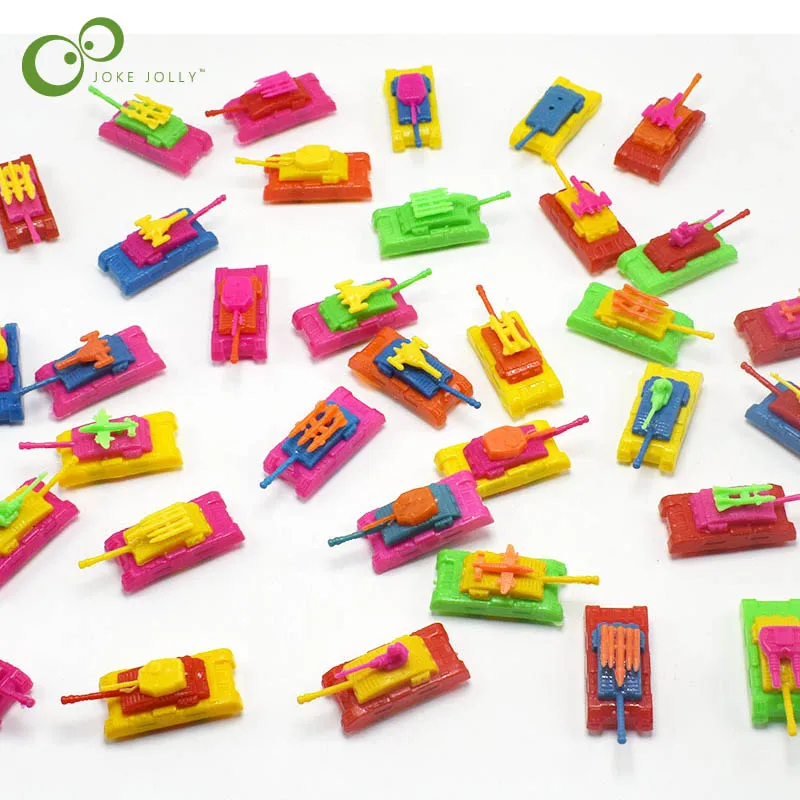 

10pcs/lot Automobile toys Mini plastic toy Tank wheels can slide model jalopy model Jeep Children's gift toys WYQ