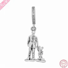 Walt Desney и Микки Маус 'Partners' кулон бусины для женщин ювелирных изделий DIY Fit PANDORA Подвески Серебро 925 FL790