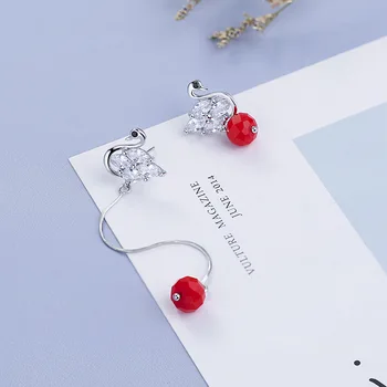 

L&P Elegant Swan Zircon Drop Earrings For Women Girl Fashion 925 Sterling Silver Earrings Band Fashion Jewels For Wholesale