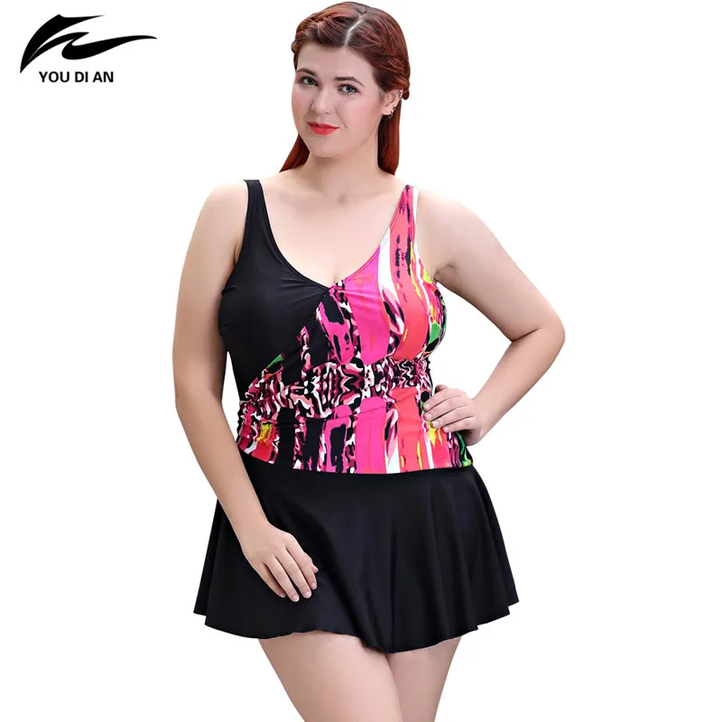 2017 Plus Size Swimwear Women Swimming Dress Sexy One Piece Swimsuit