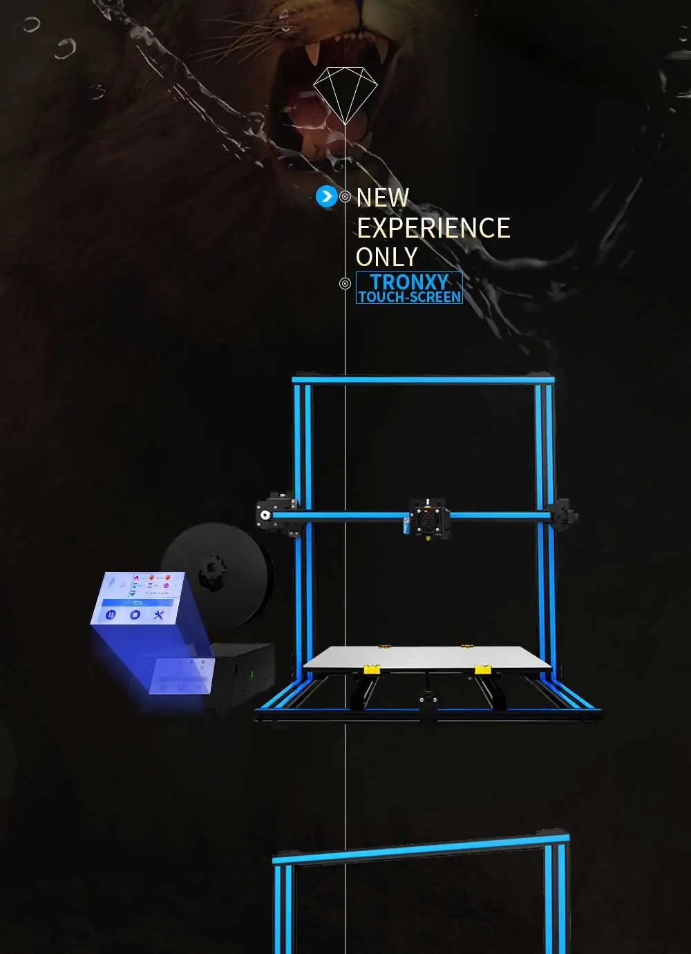 Tronxy X3SA 3d принтер алюминиевый профиль быстрая сборка комплект отключение питания возврат потери filiment печать авто уровень Тепловая кровать