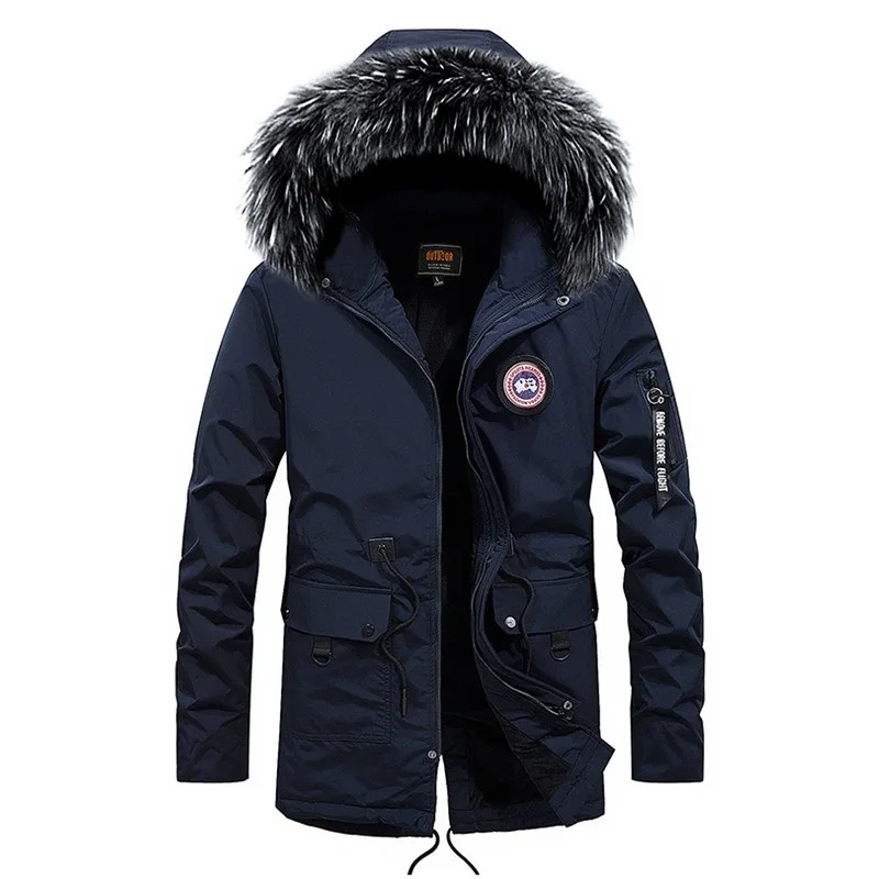 New Design 2018 Plus size S-3XL Long Winter Men Jacket With Fur Hood Men's Clothing Casual Jackets Parkas Male Coat
