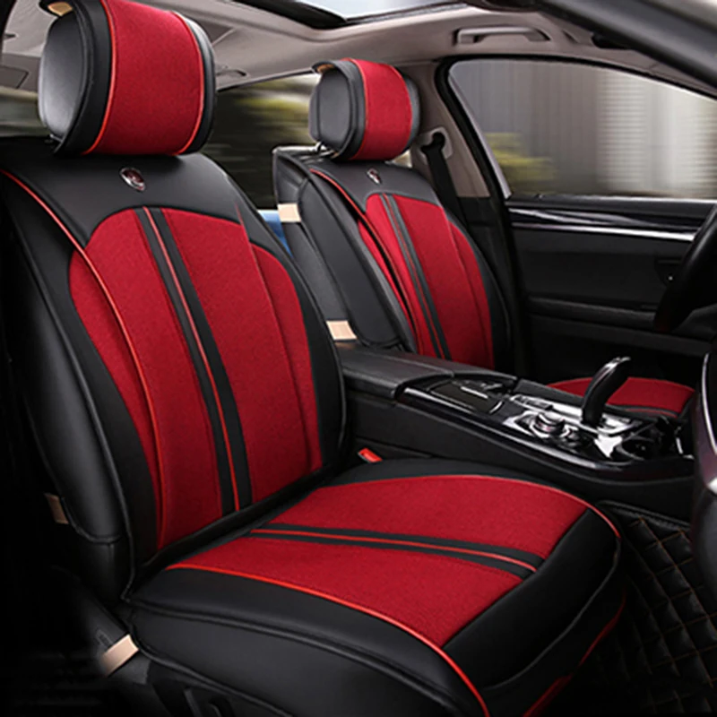 Универсальные кожаные чехлы для автомобильных сидений HUMMER H2 H3, автомобильные аксессуары для стайлинга, автомобильные наклейки, ковер 3D, черный/красный/белый/бежевый