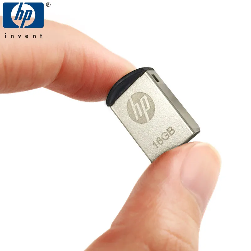 HP флешка v222w USB 2.0 Mini Флэш Накопитель Micro M2 Удобно Без Крышки 16 ГБ Stick Металлический