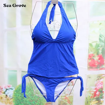 

Women's swimsuits 2016 Split skirt style swimwear female tankinis set small push up plus size swimsuit for women bathing suit