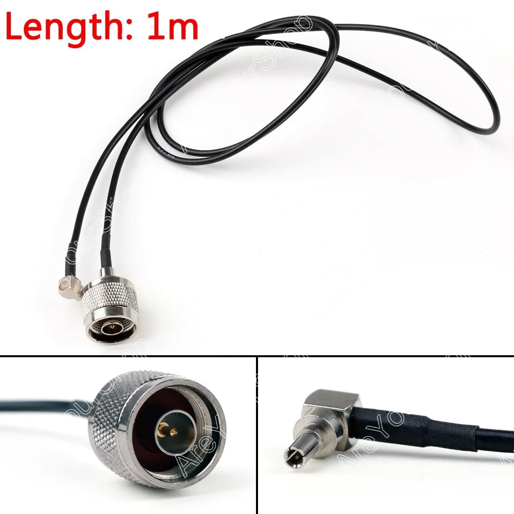 

Areyourshop 1m RG174 Cable CRC9 Male Plug Right Angle To N Male Plug Coax Pigtail 3ft Wire
