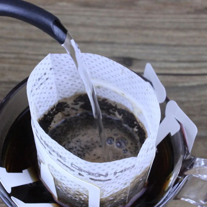 50 шт./компл. фильтр-пакеты для кофе одноразовый капельный кофе фильтр кофейный мешки Висячие чашки фильтры для кофе и чая инструменты