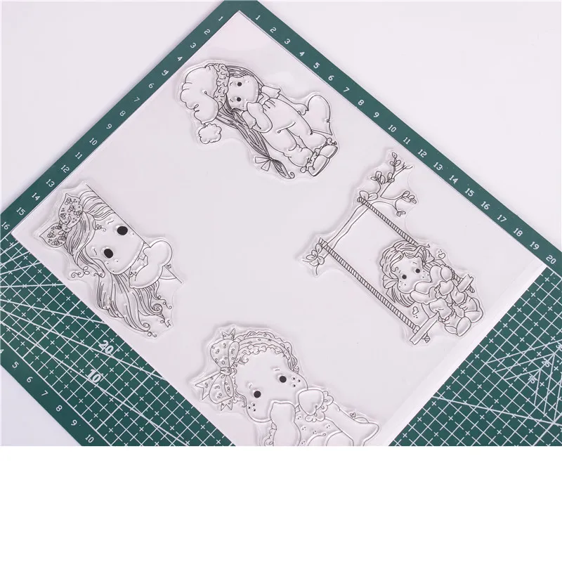 DLKSDIY мультфильм пляж девушка прозрачный штамп DIY силиконовые уплотнения