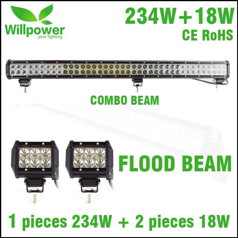 

IP67 waterproof 23400lms 4x4 car aluminum housing 234W 36 Inch 4inch 18w straight work led light bar for JEEP
