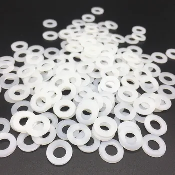 

200Pcs M2 M2.5 M3 M4 M5 M6 M8 M10 M12 White Plastic Nylon Washer Plated Flat Spacer Seals Washer Gasket Ring
