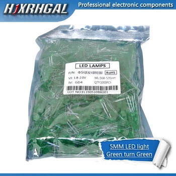 

1000pcs Green clight-emitting diodes Green turn Green 5mm led new and original hjxrhgal
