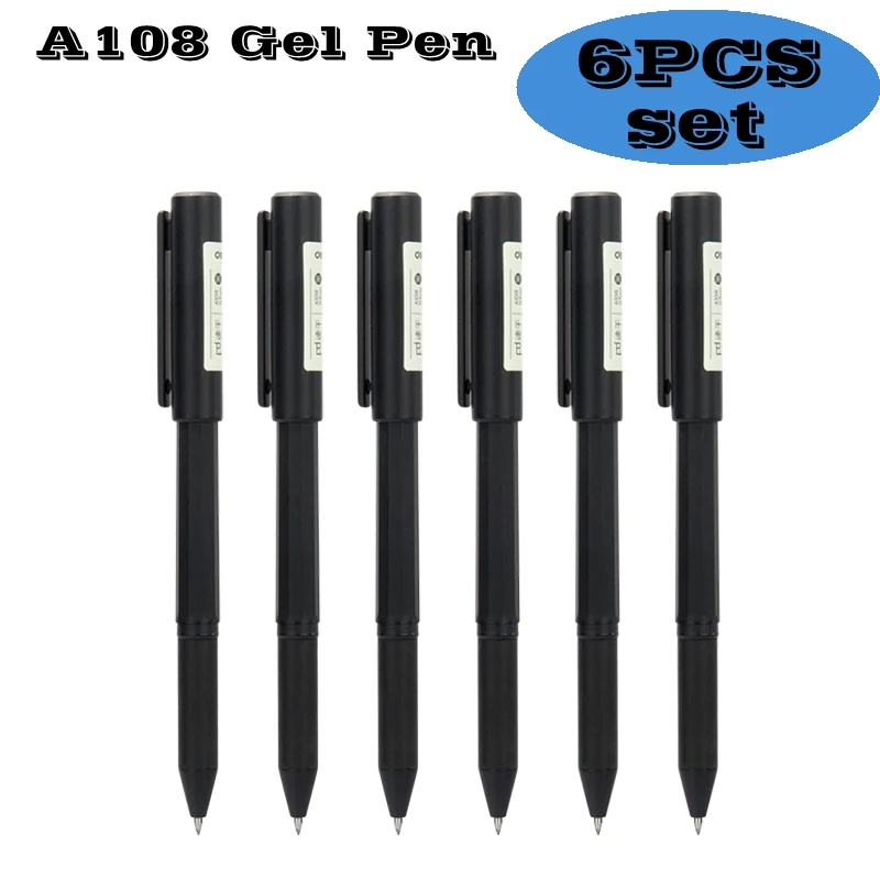 1/3/6/12PCS/LOT Deli A108 Quick-drying Gel Pen fast dry 0.5mm Black Signature Pen 20 A785 refills optional student office