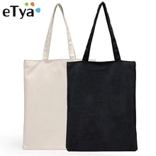 ETya, женская и мужская сумка, Холщовая Сумка-тоут, многоразовая складная сумка для покупок, качественная вместительная сумка для покупок с фруктами, сумка на плечо