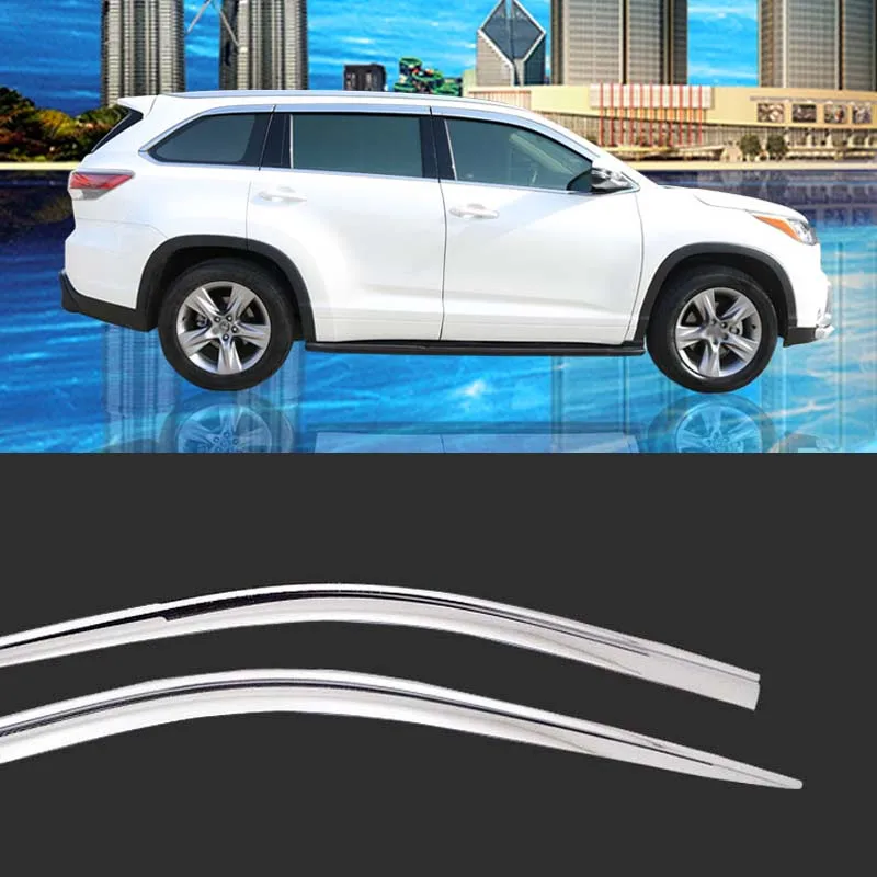 Chrome Side Window Visor Deflector Sun Rain Guard Shield For Toyota Highlander