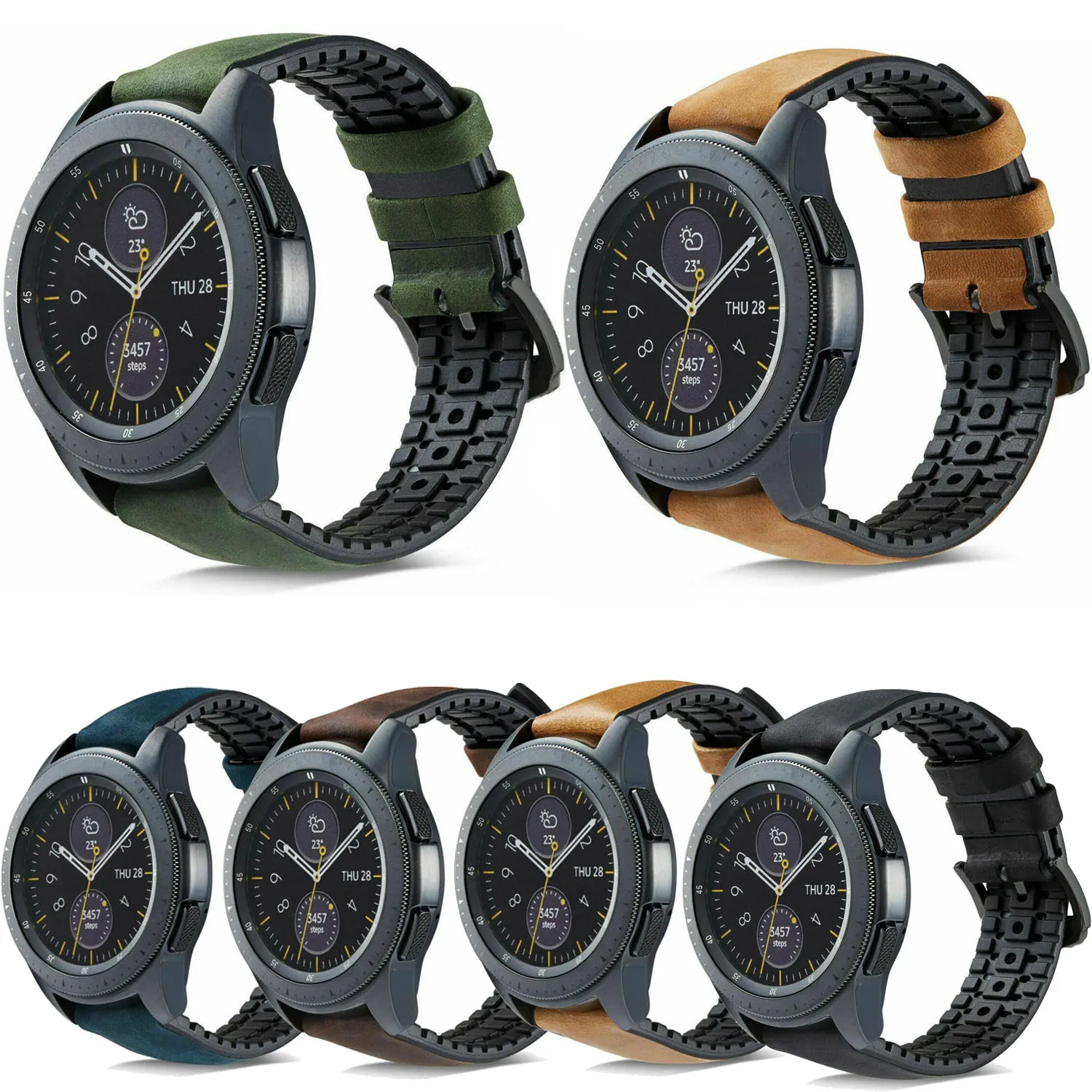 Для samsung gear S2 S3 классический Frontier силиконовый кожаный браслет для huawei Watch GT Galaxy Watch 46 мм 42 мм ремень