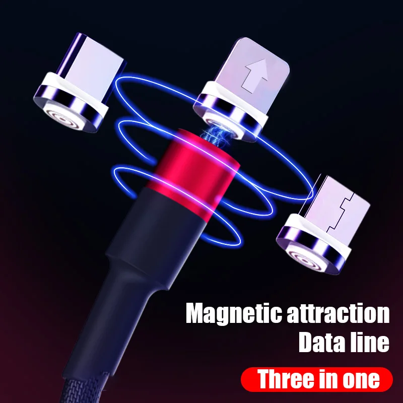 

3A Magnetic Cable Micro USB Type C For Samsung Xiaomi For iPhone XS X 7 8 6s Plus Magnet Plug Fast Charging Mobile Phone Cables