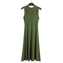 2018 Women Dresses Spring Summer Brief O Neck Sleeveless Stretch Bodycon Dress Knitted Sweater Dresses For Lady Vestidos