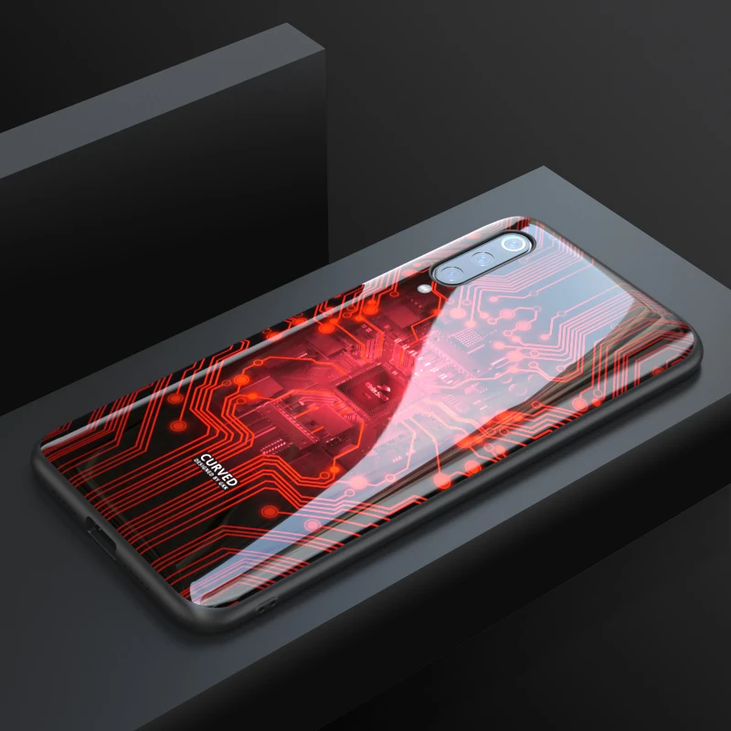 Роскошный чехол GKK для Xiaomi Mi 9, чехол из закаленного стекла HD с рисунком, мягкий край с бесплатным закаленным покрытием для Xiaomi Mi 9 Coque