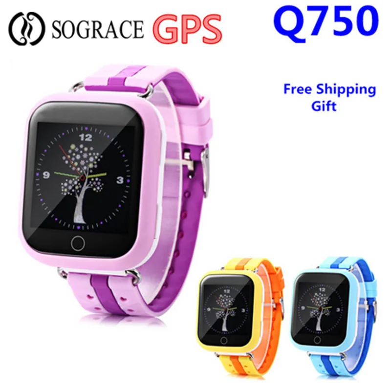 Sograce Q750 Q100 GPS Smart Kid Watches 1.54inch Touch Screen Baby Smartwatch SOS Call Anti-Lost Children Watch Phone PK Q50 Q90