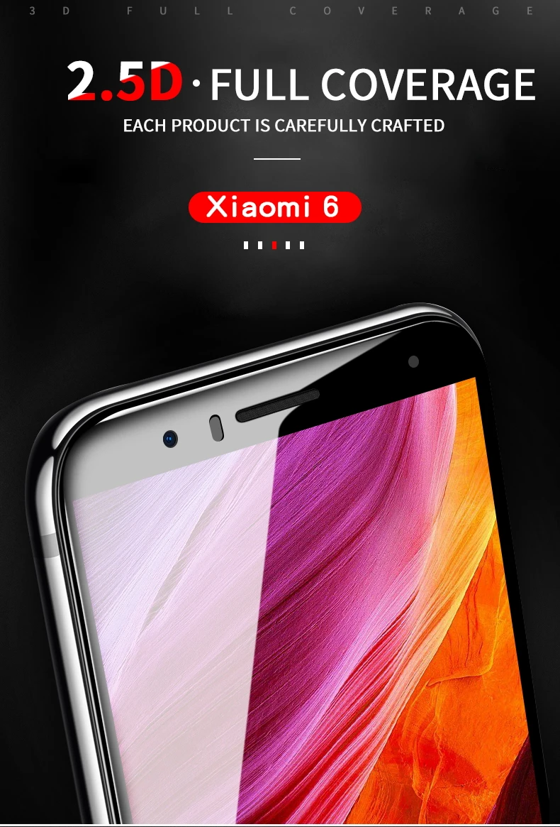 GEOHOT 9H 2.5D полное покрытие закаленное стекло для xiaomi mi 6 mi 6 m6 Защита экрана для xiaomi mi6 m6 mi 6 защитное стекло пленка