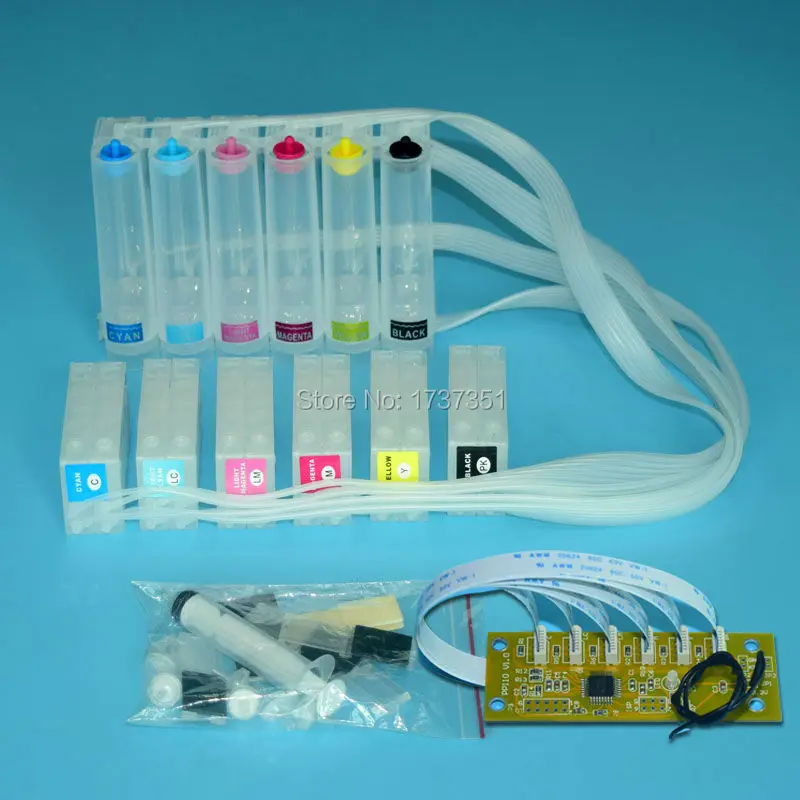 6 цветов для Epson PP100 PP-100 PP50 PP-50 объемная система чернил с ДЕШИФРАТОР чипа и 1000 мл краситель чернил