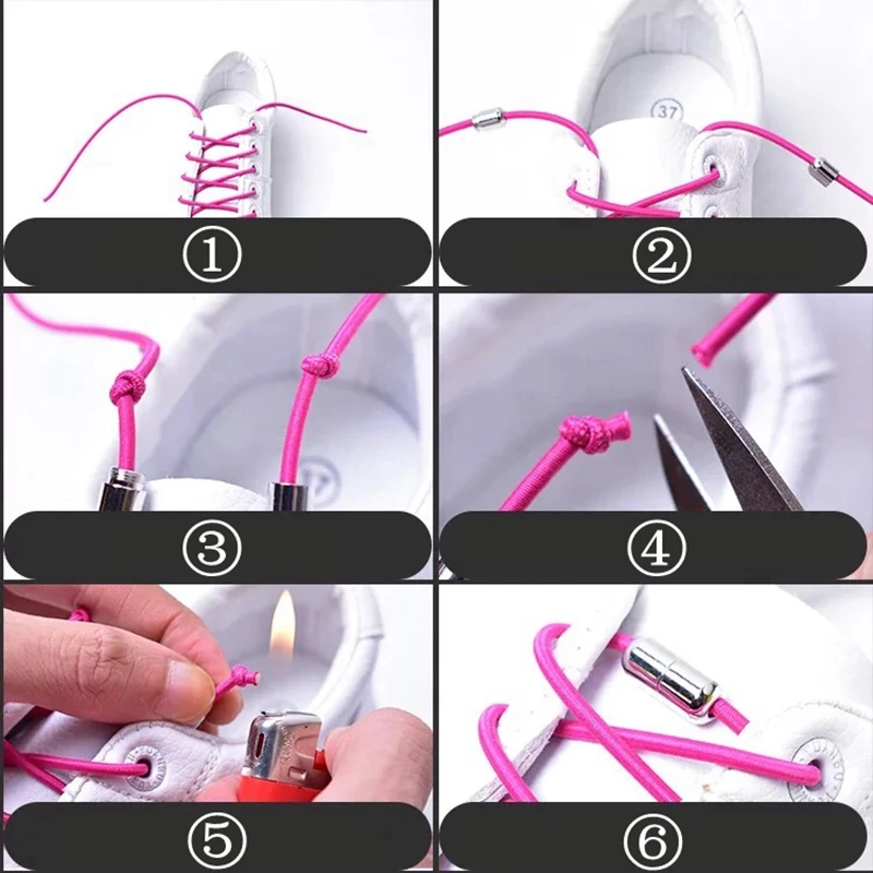 1 пара металлических капсул шнурки без галстука эластичный шнурок шнурки для обуви круглые детские шнурки для отдыха быстрые шнурки для спортивной обуви унисекс