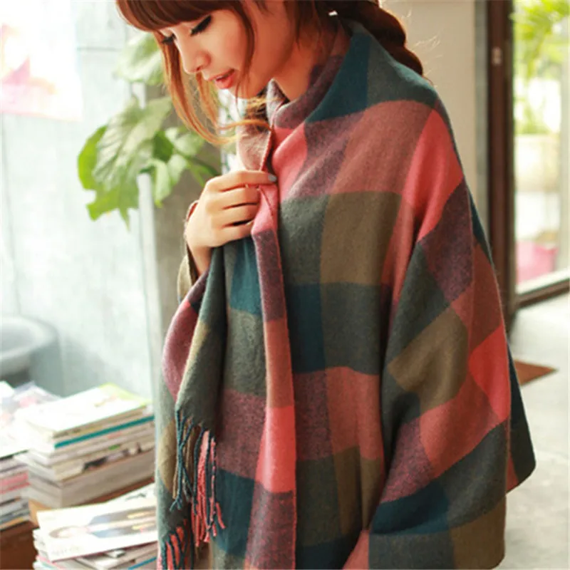 5 Color Fashion Scarf Women Men Luxury Brand 2018 Tartan Cashmere Winter Warm Plaid Wool Shawl Silk Scarves Echarpe Hiver | Аксессуары
