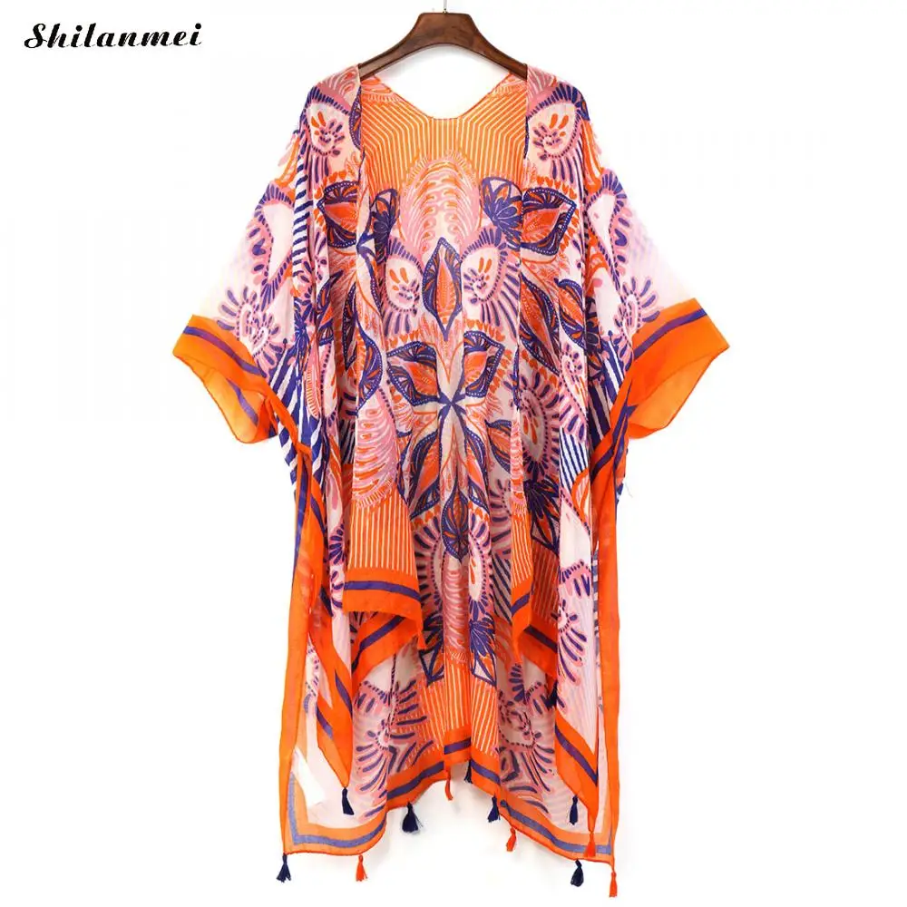 Colorful Floral Kimono Mujer 2019 bluse Feminino Summer Beach Long Cardigan Women Vintage Boho Blouse Top Kimono Femme Shirt Colorful Floral Kimono Mujer 2019 bluse Feminino Summer Beach Long Cardigan Women Vintage Boho Blouse Top Kimono Femme Shirt