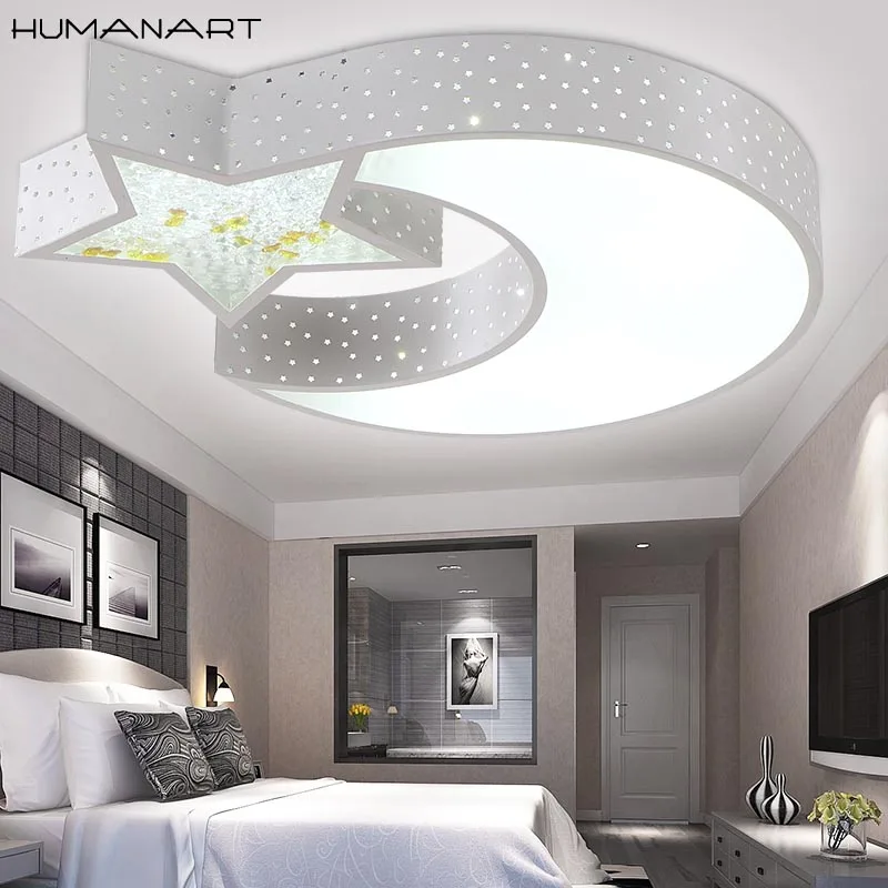 

Star moon shape Modern LED Ceiling Light Living Room Bedroom Ceiling Light Remote Control Dimming Light Decorative Light