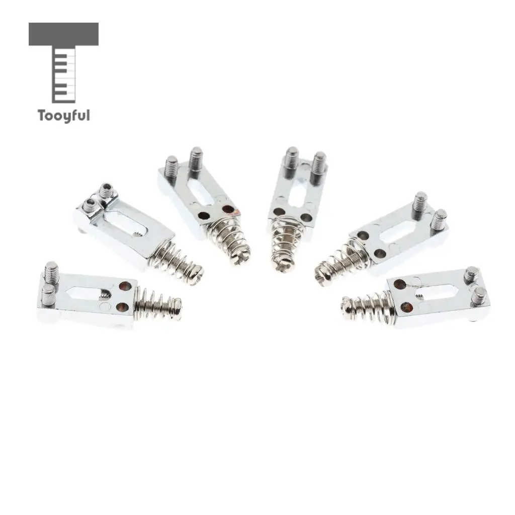 Tooyful 6Pcs Zinc Alloy Material Guitar Roller Bridge Saddles Nut Silver Strat Tremolo Trem Bridge for Acoustic Guitar