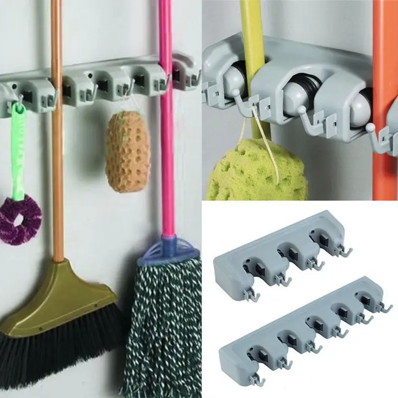 ABS Wall Mounted Kitchen Organizer 5 Position Wall Shelf Storage Holder