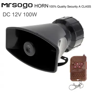 

12V Durable 100W 7 Sounds Loud Car Warning Alarm Police Fire Siren Horn Speaker with Remote Controller