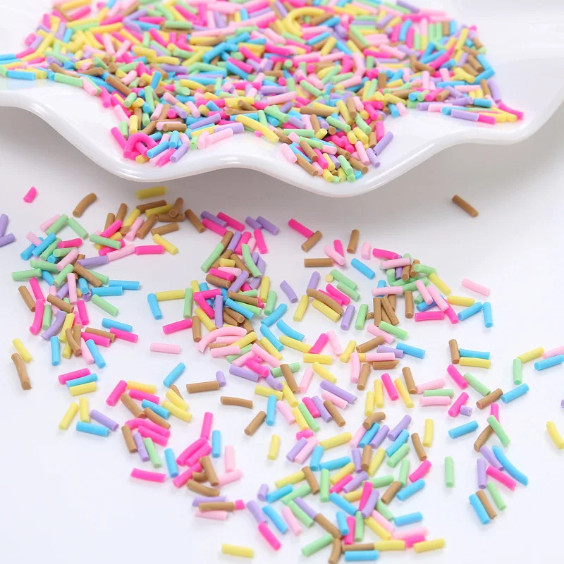 50 г/лот Fimo Ломтики разбрызгивает украшения торта для слизи DIY поддельные конфеты игрушки в виде десерта пушистые слимы принадлежности глиняные амулеты 5 мм