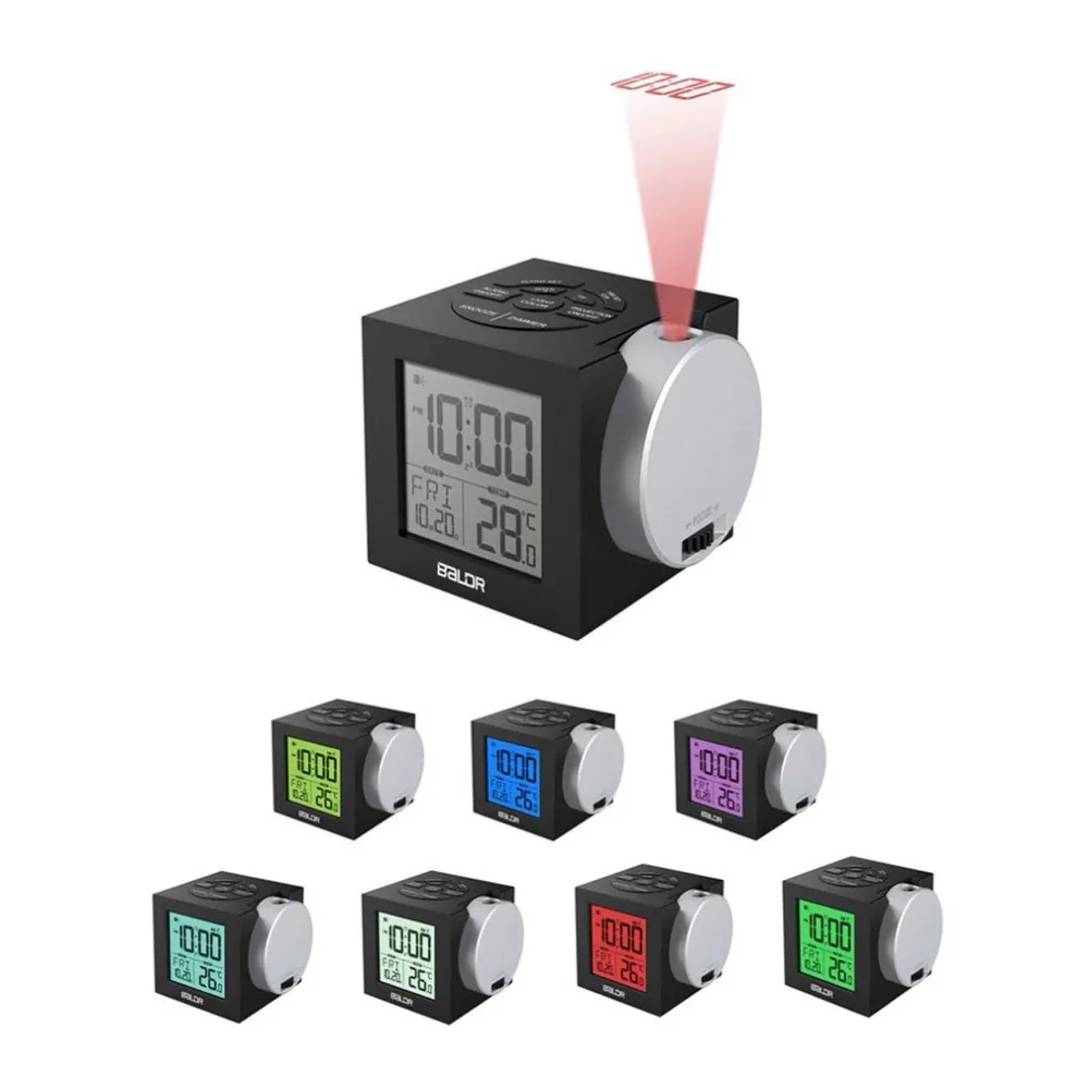  Portable Size LCD Projection Alarm Clock With Backlight Home Office Electronic Digital Projector Ti