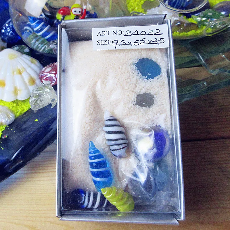 

White glass sand aquarium decoration accessories mini glass conch sculpture fish tank micro landscape decoration quartz sand