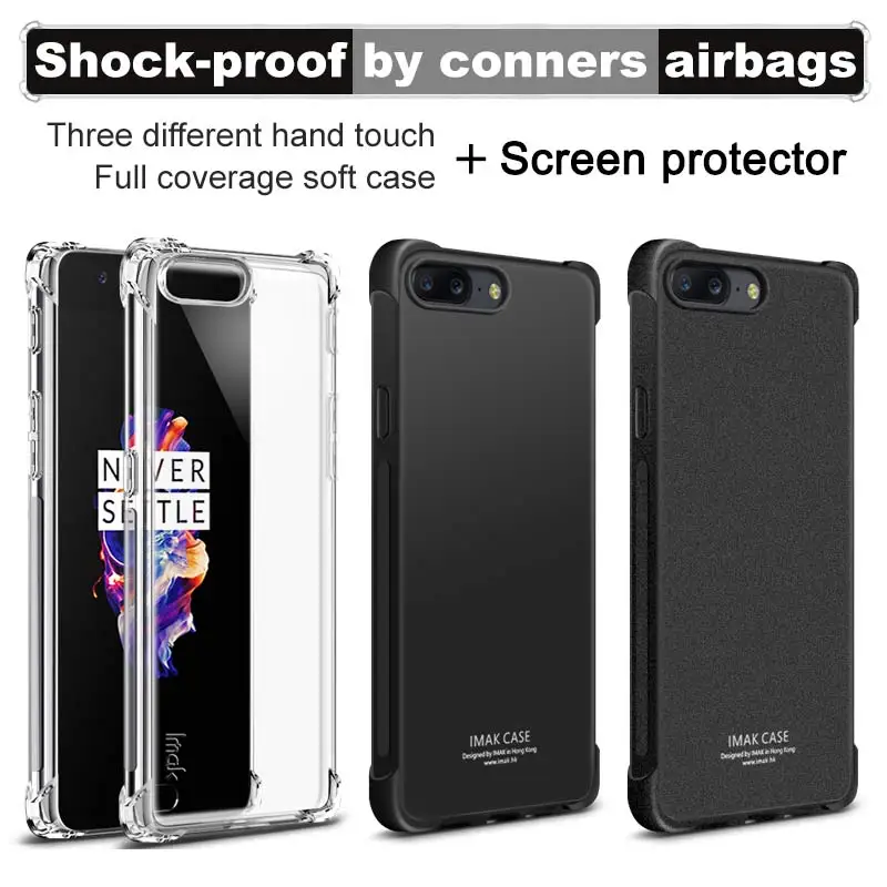 Версия с воздушной подушкой для Oneplus 5 One Plus чехол защитной пленкой экрана мягкий