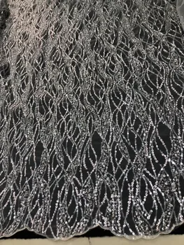 

Nigerian french net Lace Sophia-3.3111 Embroidered Cord Lace Fabric with full beads for bridal dress